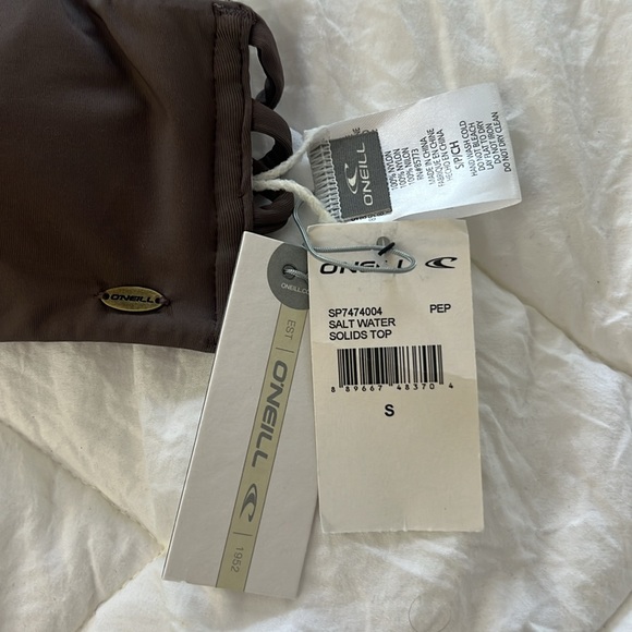 O’Neill Sz: Small Salt Water Bralette Top Deep Taupe Color - Brand NWT - Picture 5 of 12
